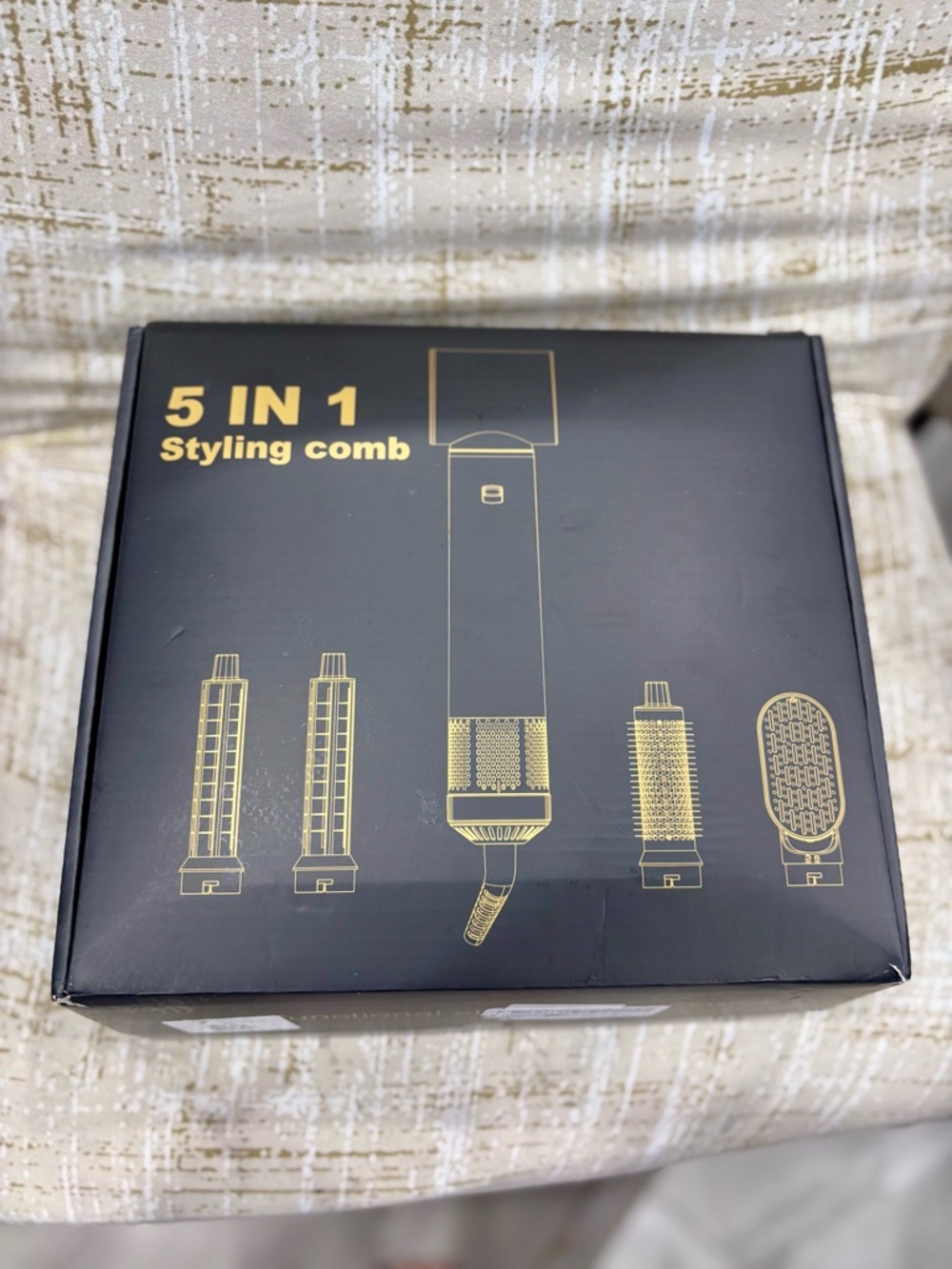 5 in 1 Styling Comb - Black with Gold Graphics